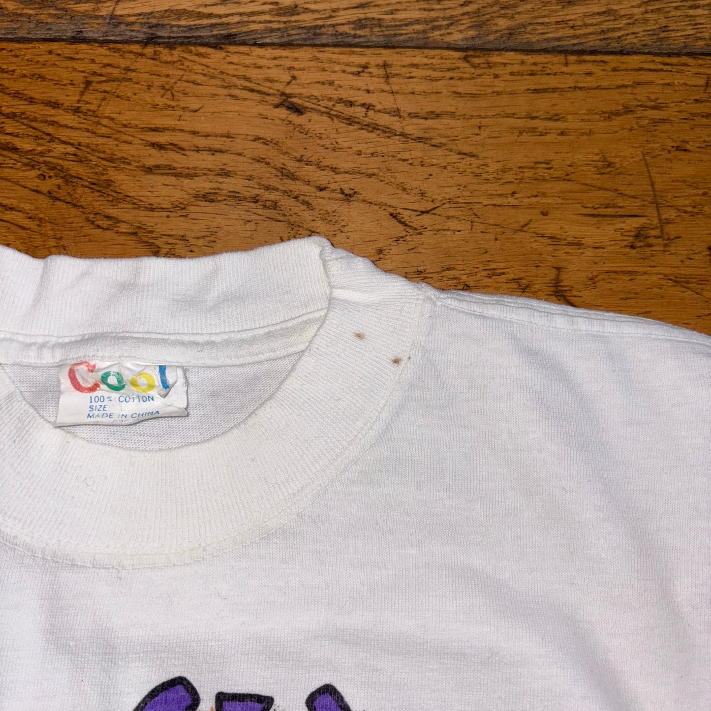 Vintage 90s Whats Up Baby White Single Stitch Graphic T-Shirt - S