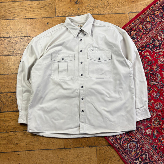 Vintage Camel Collection Cream Embroidered Shirt - XL