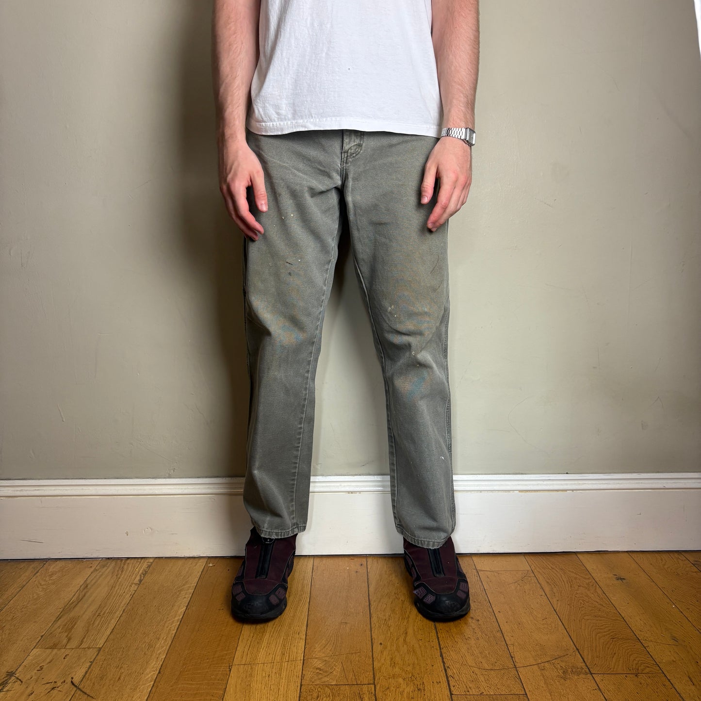 Vintage Dickies Green Workwear Carpenter Baggy Trousers - 33R