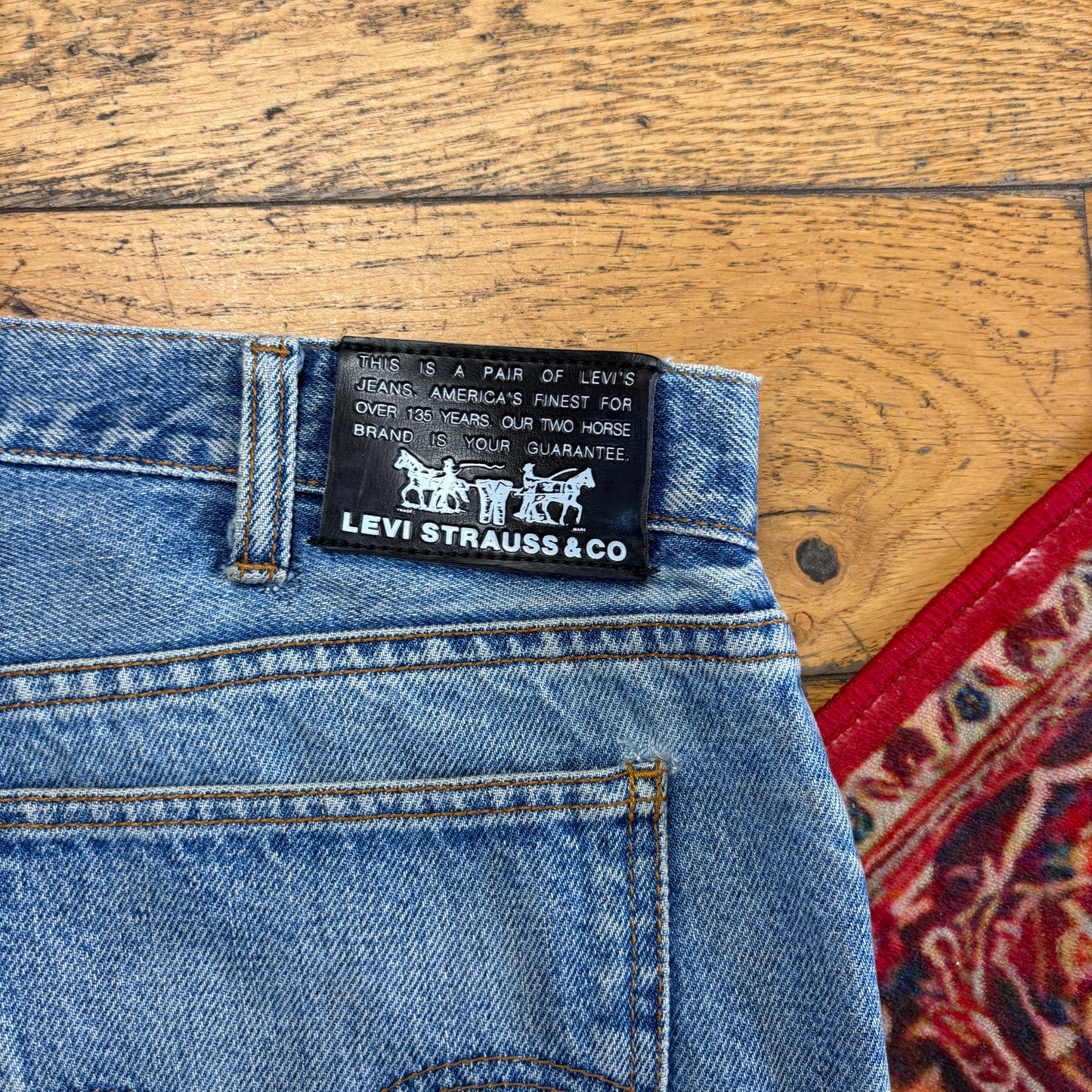 Vintage Levis 615 Orange Tab Straight Blue Denim Jeans - 38R