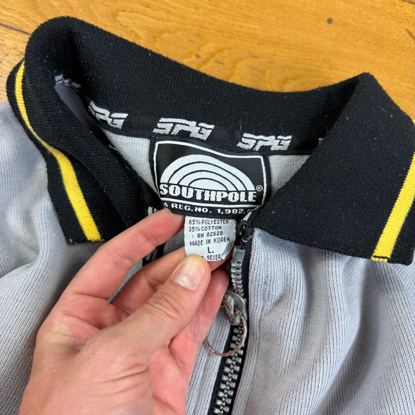 Vintage Southpole Grey Embroidered Polo Zip Sweatshirt - XL