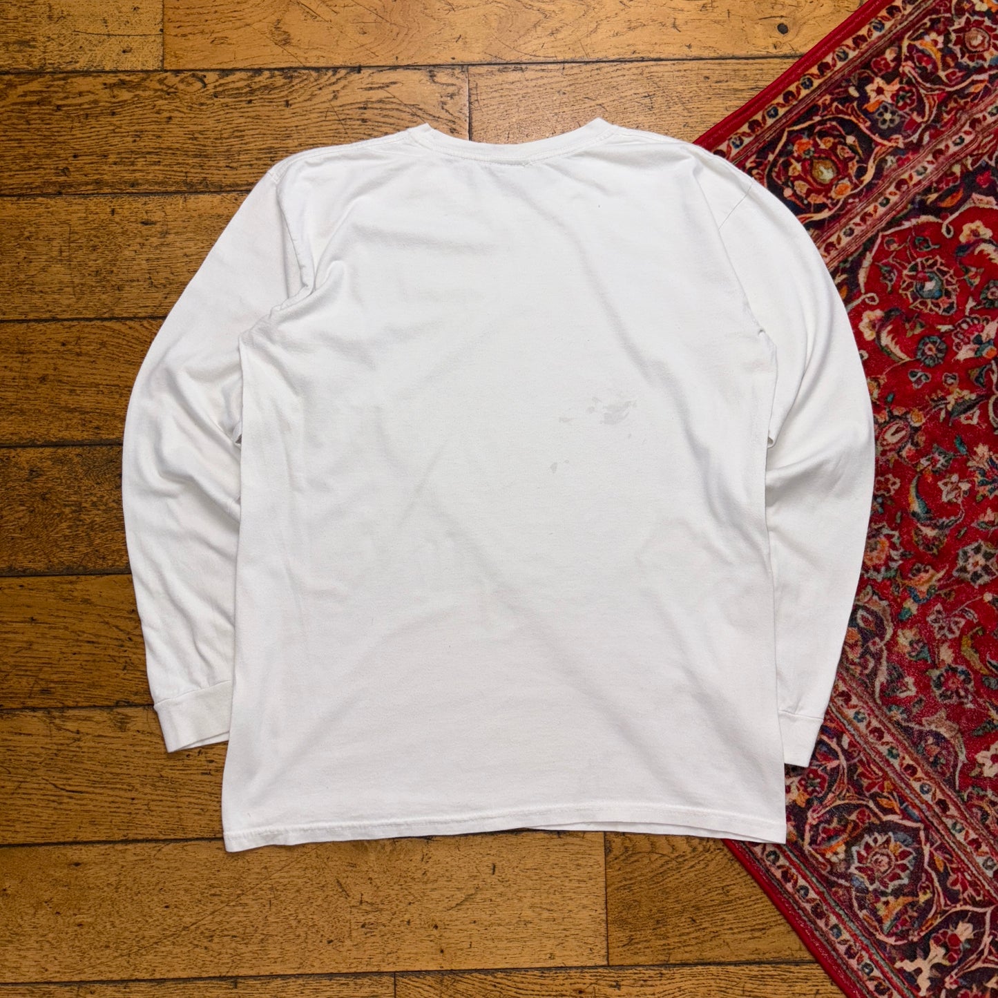Vintage Stussy White Long Sleeve Graphic T-Shirt - S