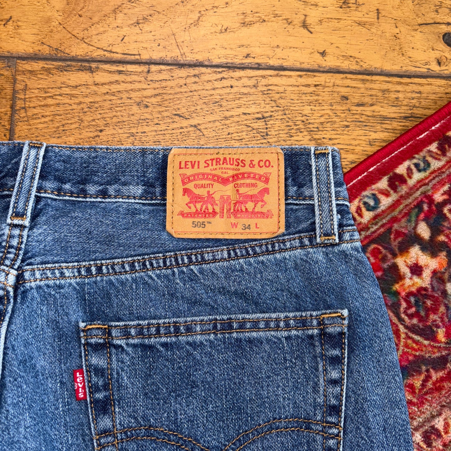 Vintage Levis 505 Blue Denim Shorts - 34