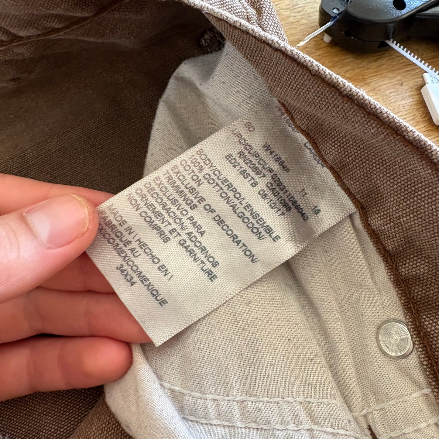 Vintage Dickies Workwear Brown Carpenter Baggy Trousers - 34L