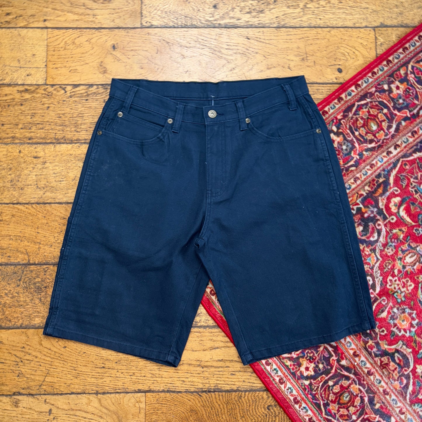 Vintage Dickies Workwear Carpenter Navy Baggy Shorts - 34