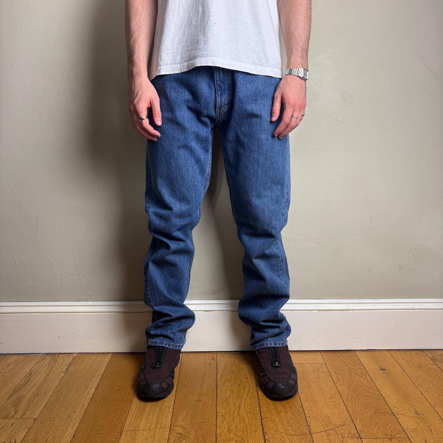 Vintage Levis 505 Straight Blue Denim Jeans - 36L