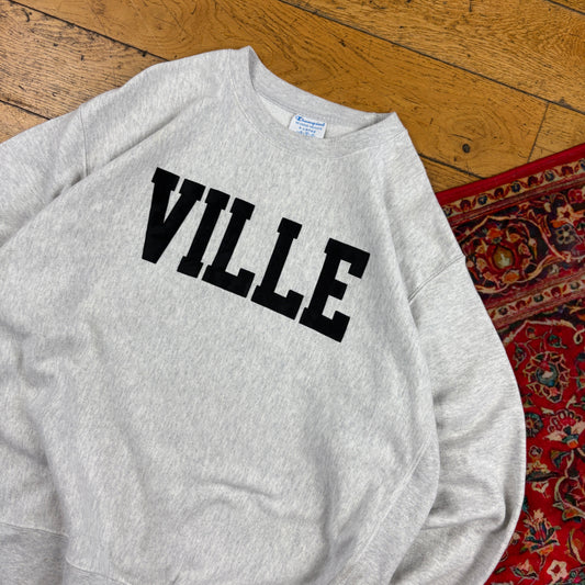 Vintage Champion USA College Grey Embroidered Sweatshirt - XL