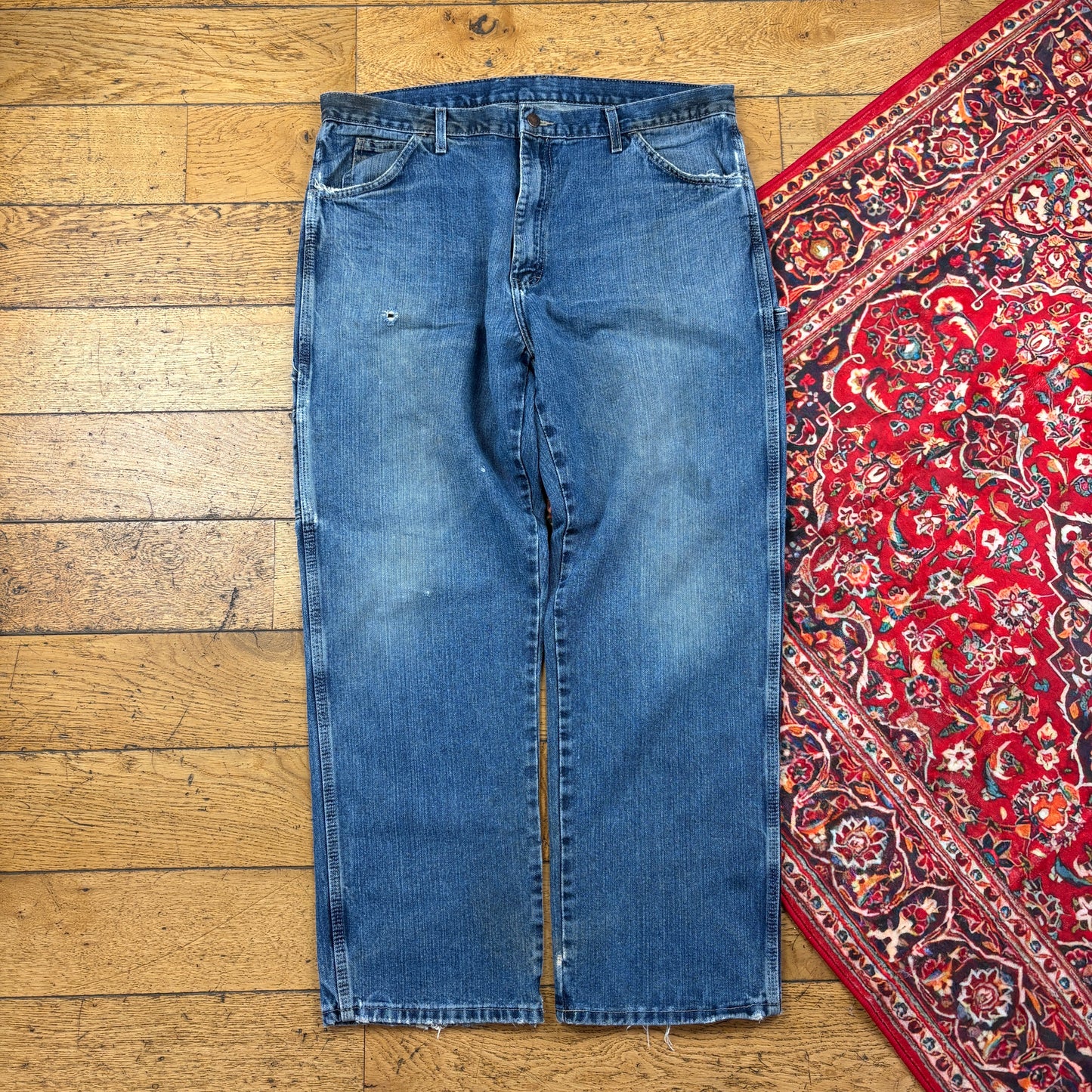 Vintage Dickies Blue Workwear Carpenter Baggy Jeans - 38