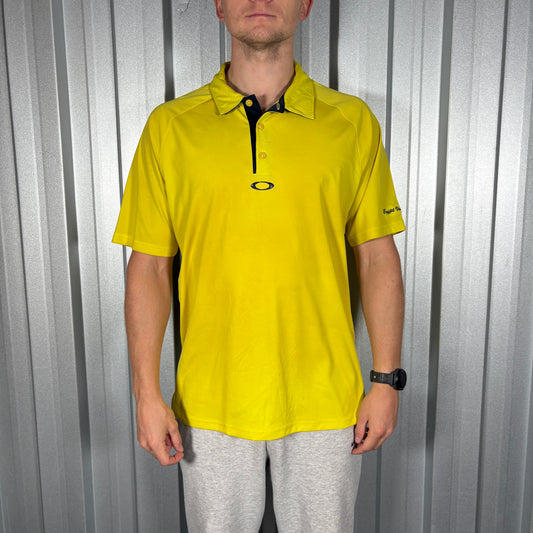 Oakley Yellow Golf Polo T Shirt - L