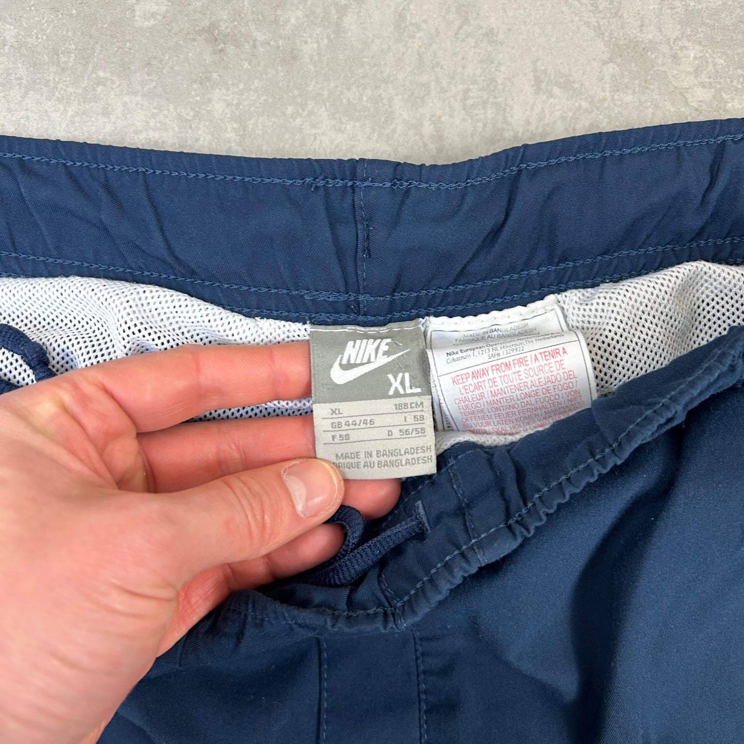 Vintage Nike Navy Baggy Tracksuit Sweatpants Track Pants Bottoms - XL