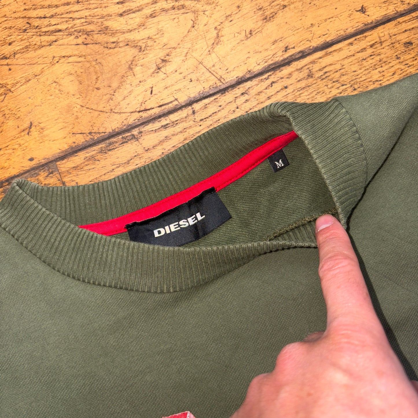 Vintage Diesel Y2K Green Peel Sweatshirt - XL