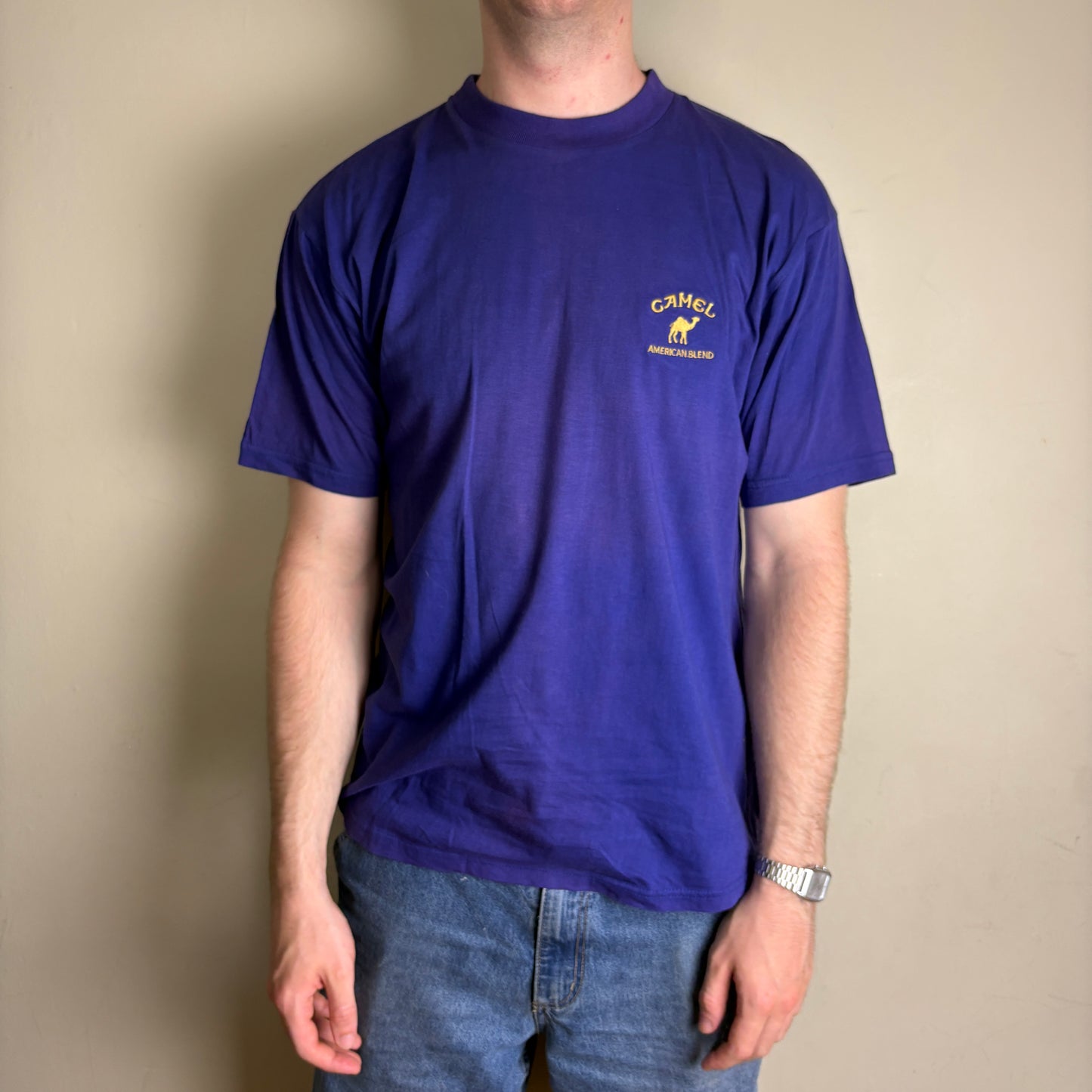 Vintage 90s Camel Purple Embroidered  Graphic T-Shirt - M