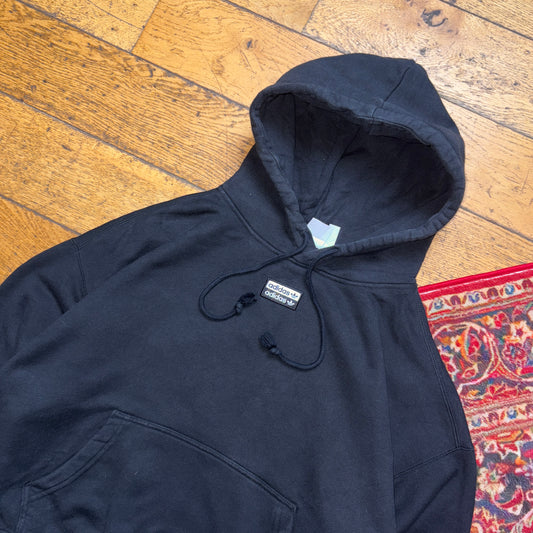 Vintage Adidas Black Hoodie Womens Embroidered Sweatshirt -  Size 6