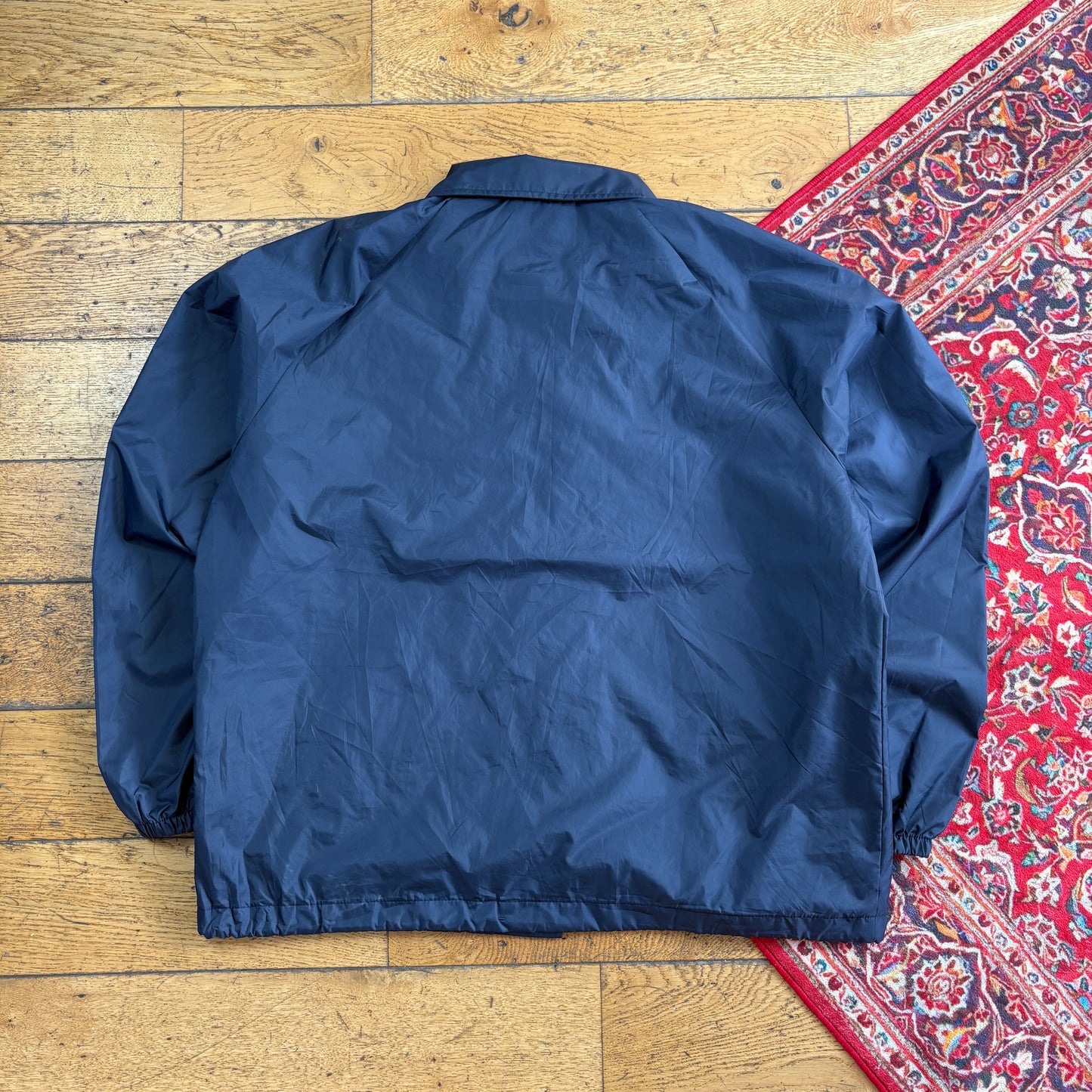 Vintage Grey Embroidered Coast Guard Nylon Coach Harrington Jacket - XL