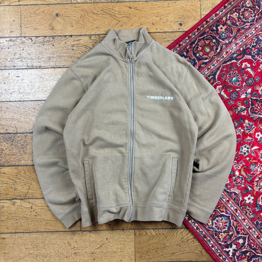 Vintage Timberland Brown Embroidered Zip Sweatshirt - M