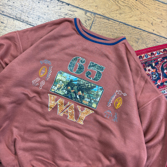 Vintage 90s Brown Embroidered Sweatshirt - L