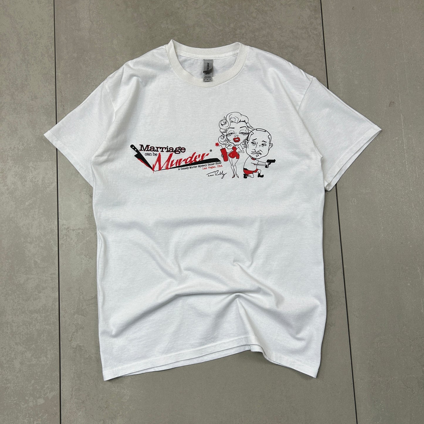 Vintage Graphic White Funny T-Shirt - S