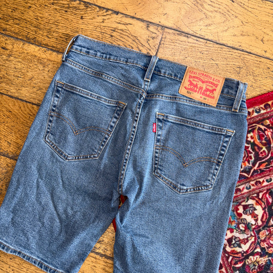Vintage Levis 511 Slim Blue Denim Shorts - 30