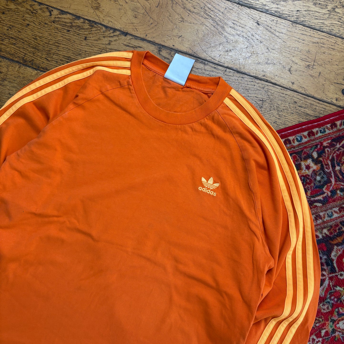 Vintage Adidas Orange Long Sleeve T-Shirt - M