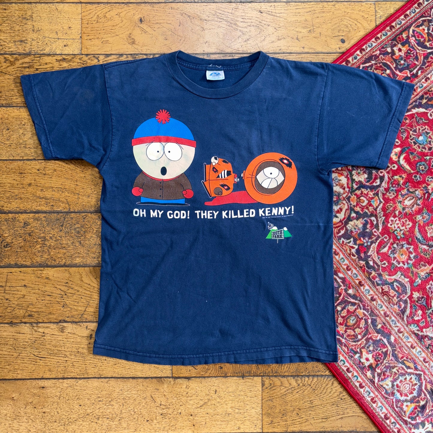 Vintage 1997 South Park Navy They Killed Kenny Single Stitch Graphic T-Shirt - S