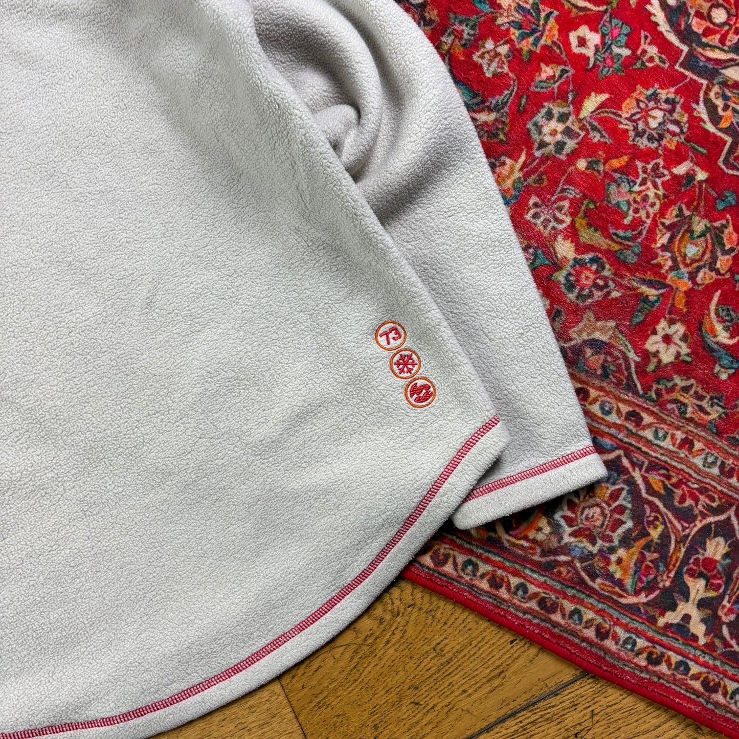 Vintage Billabong Cream Fleece Surfwear Hoodie Embroidered Sweatshirt - S