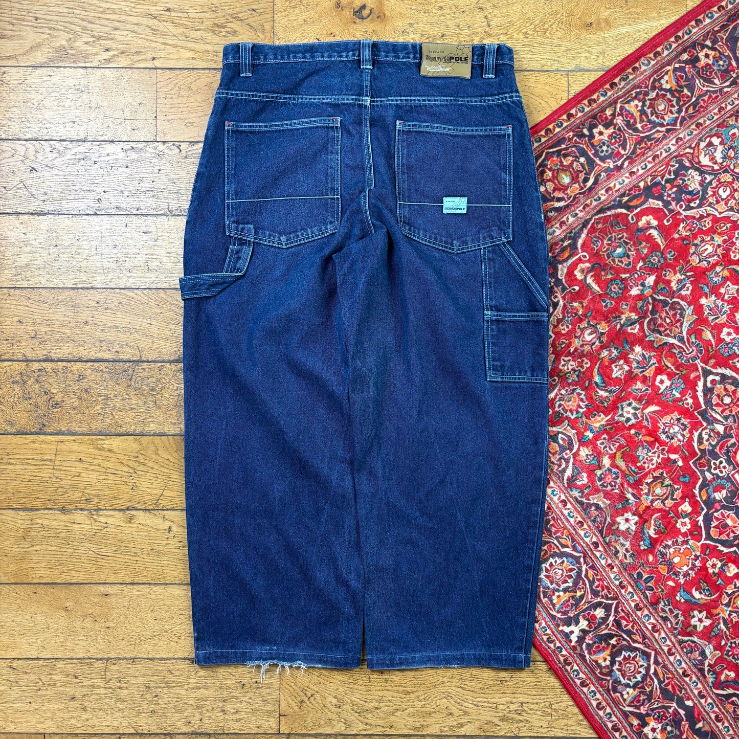 Vintage Southpole Blue Embroidered Y2K Hip Hop Baggy Jeans - 40