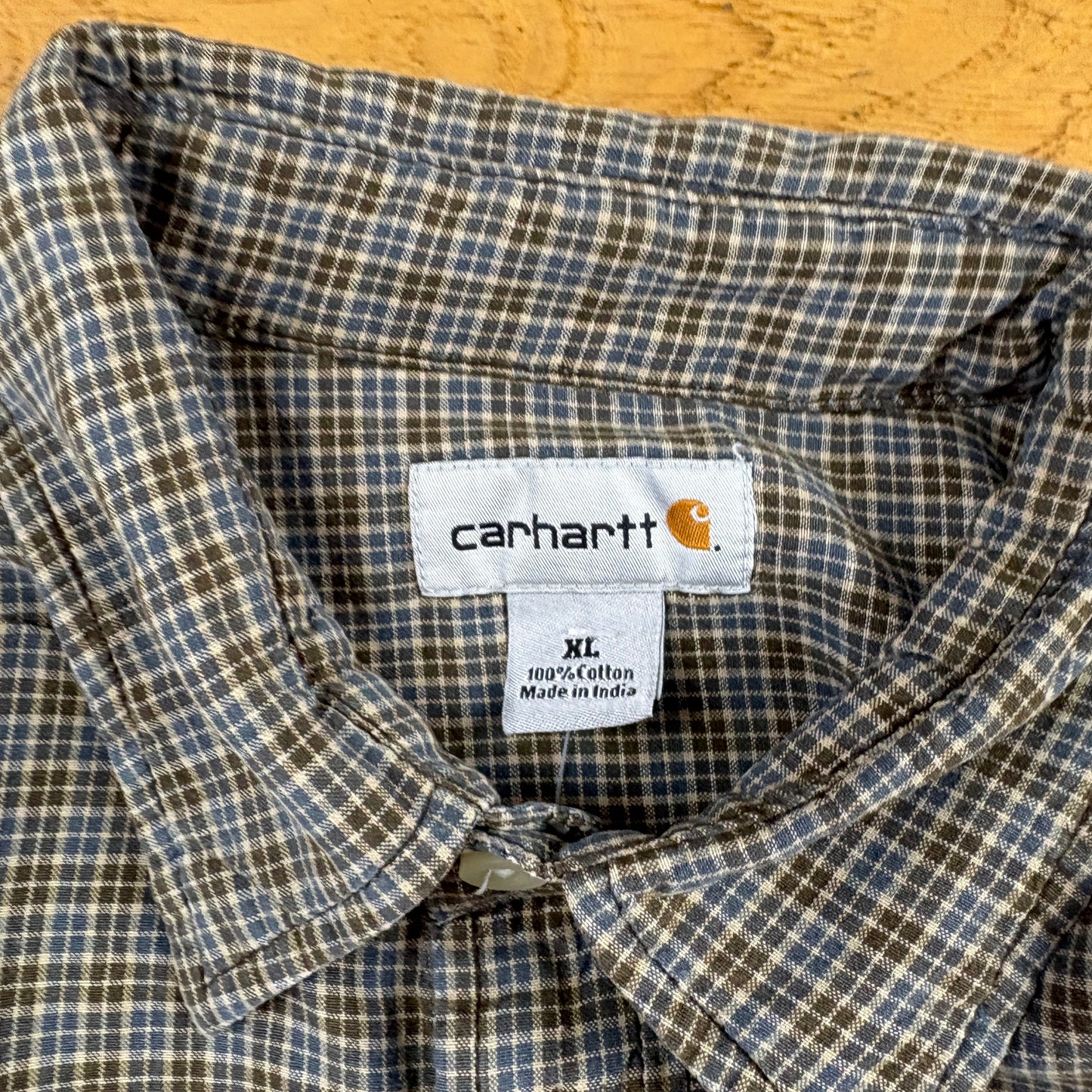 Vintage Carhartt Brown Green Check Shirt - XL