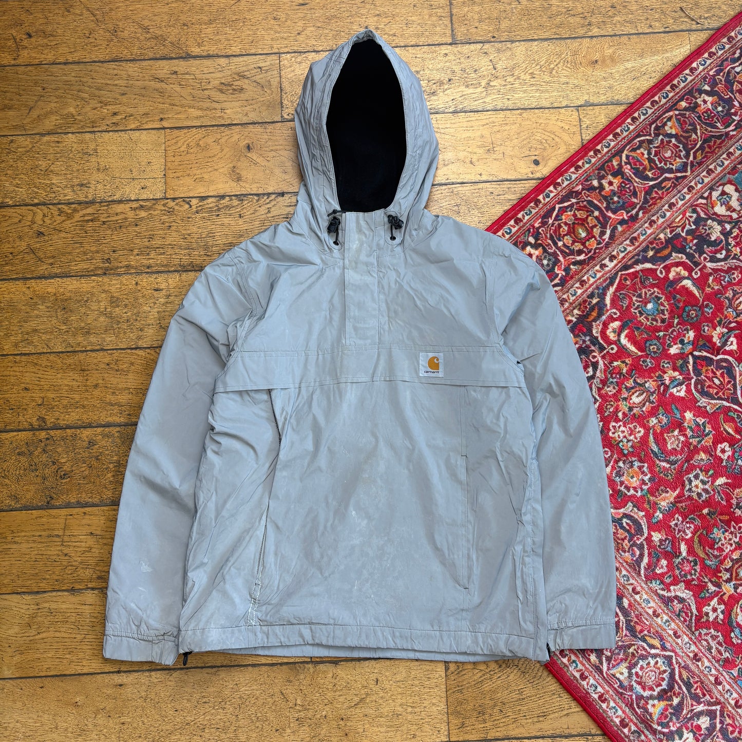 Vintage Carhartt WIP 3M Reflective Grey Parka Coat Jacket - S