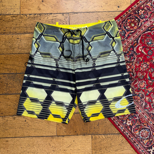 Vintage Oakley Yellow Board Surfwear Swim Swimming Trunks Shorts - 38