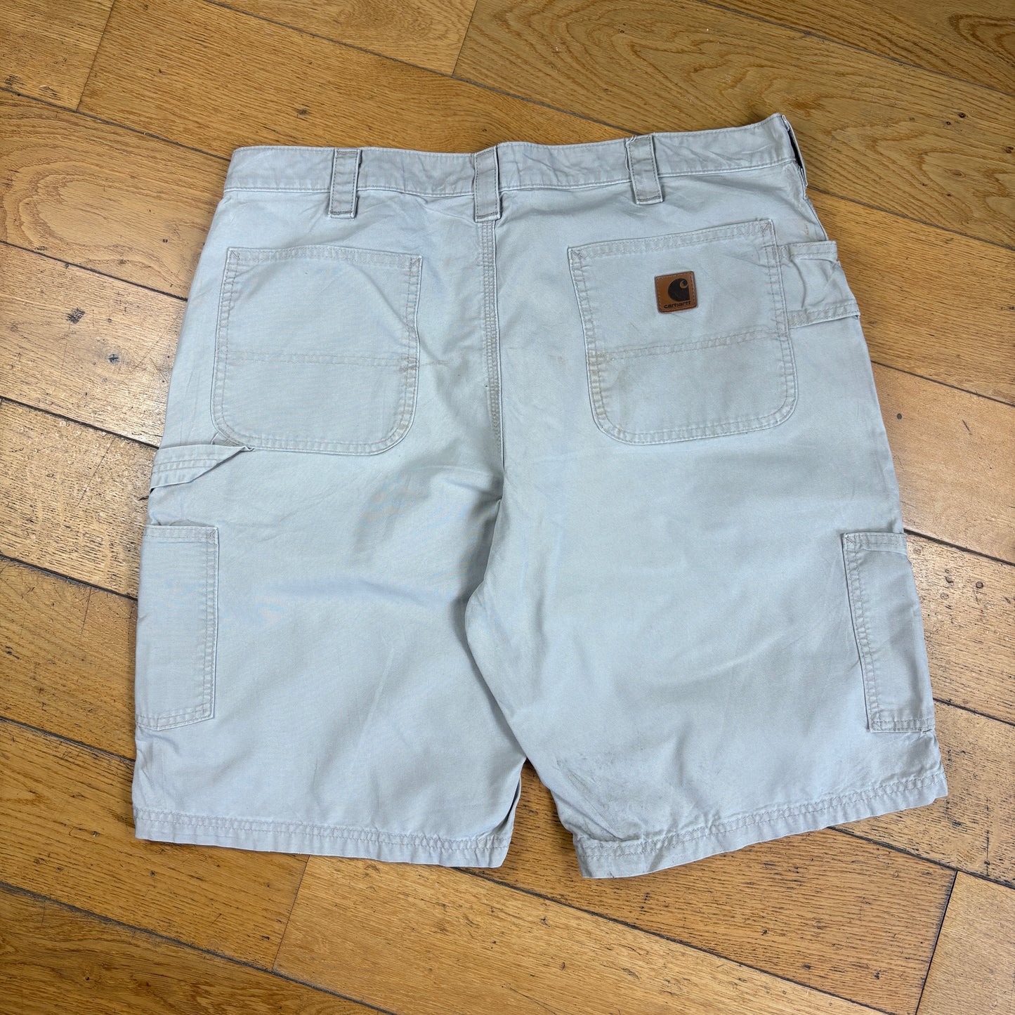 Vintage Carhartt Cream Workwear Baggy Carpenter Shorts - 38