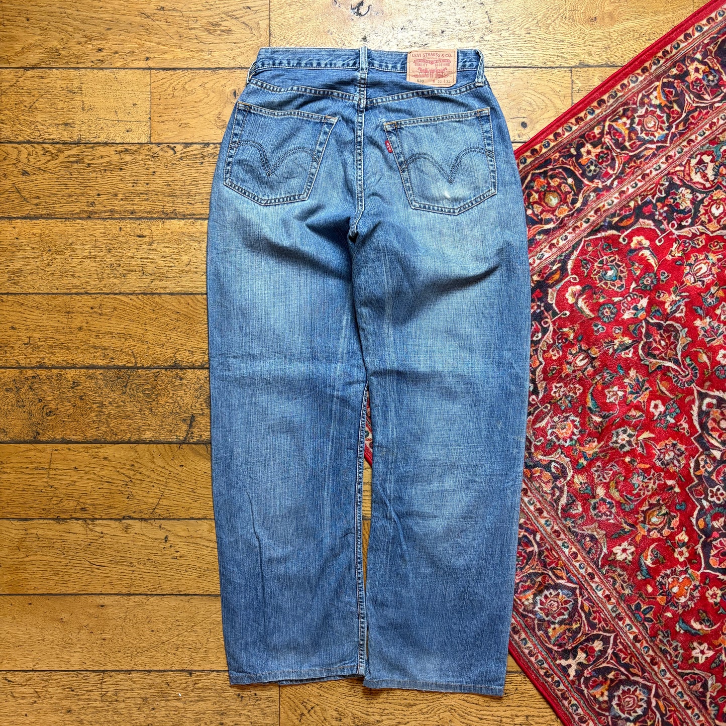 Vintage Levis 539 Baggy Blue Denim Jeans - 30R