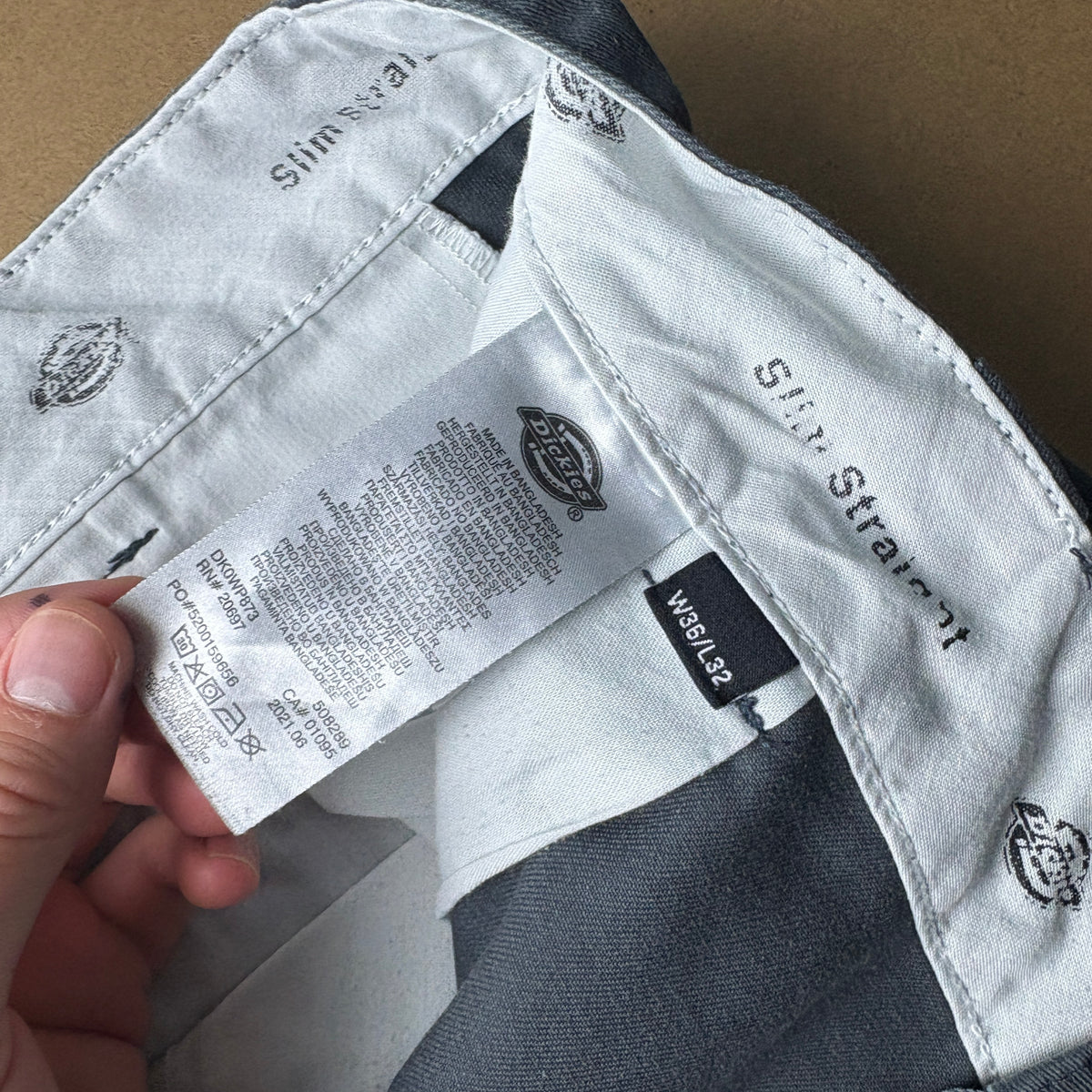 Grey Dickies 874 Skate Straight Chino Trousers - 38R