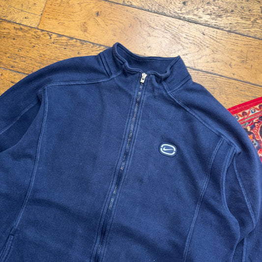 Vintage Nike Navy y2K Swoosh Zip Embroidered Sweatshirt - XL
