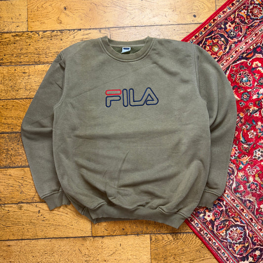 Vintage Fila Green Embroidered Sweatshirt - L