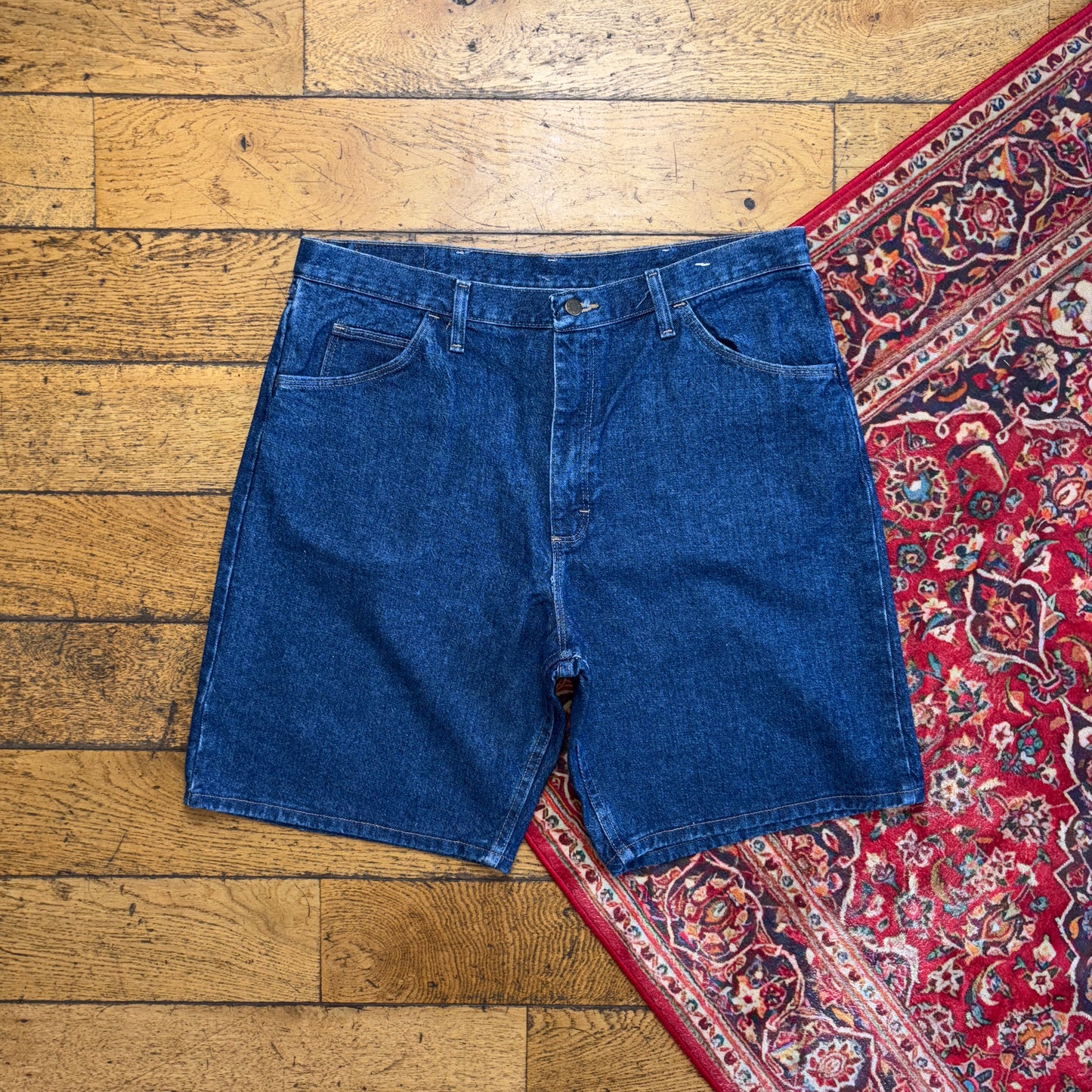 Vintage Wrangler Blue Denim Carpenter Baggy Shorts - 38