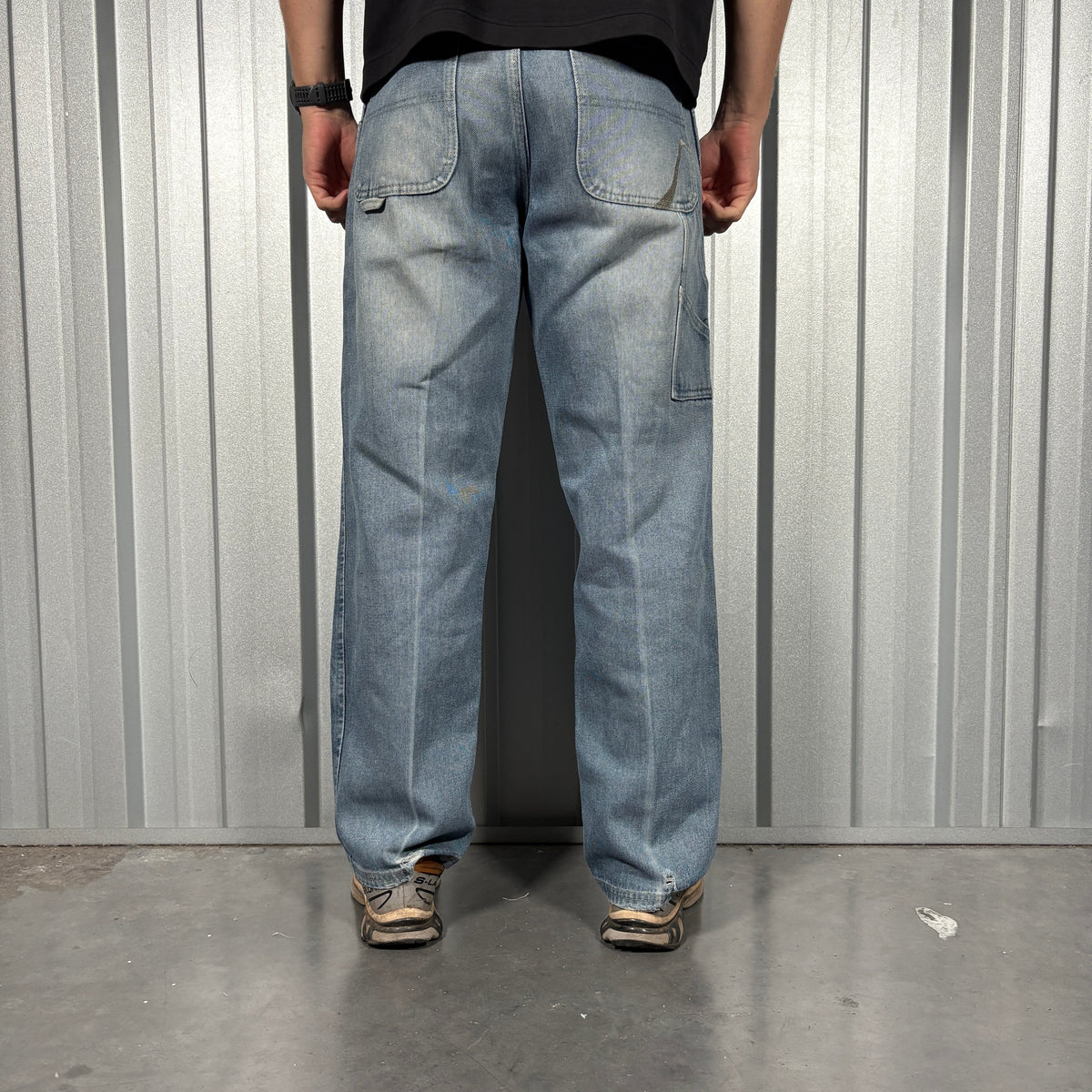 Vintage Don Y2K Embroidered Hip Hop Blue Baggy Jeans - 32S