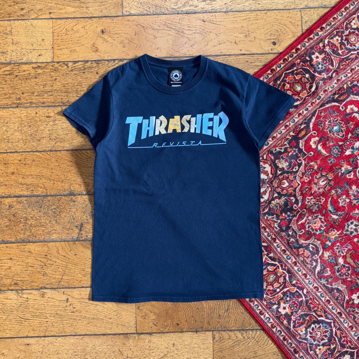 Vintage Thrasher Skate Navy Graphic T-Shirt - XS