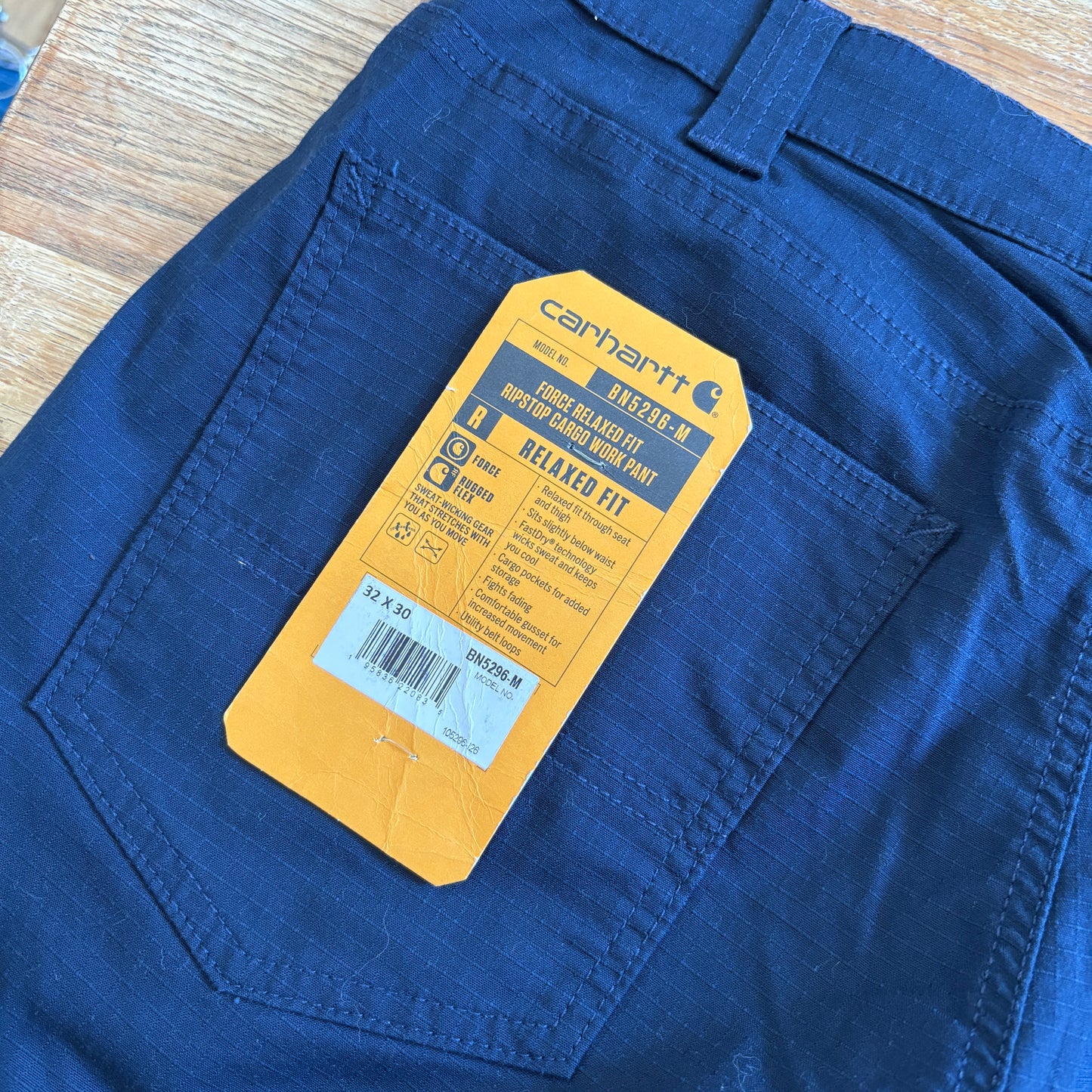 Vintage Carhartt Workwear Navy Cargo Carpenter Baggy Trousers - 32S