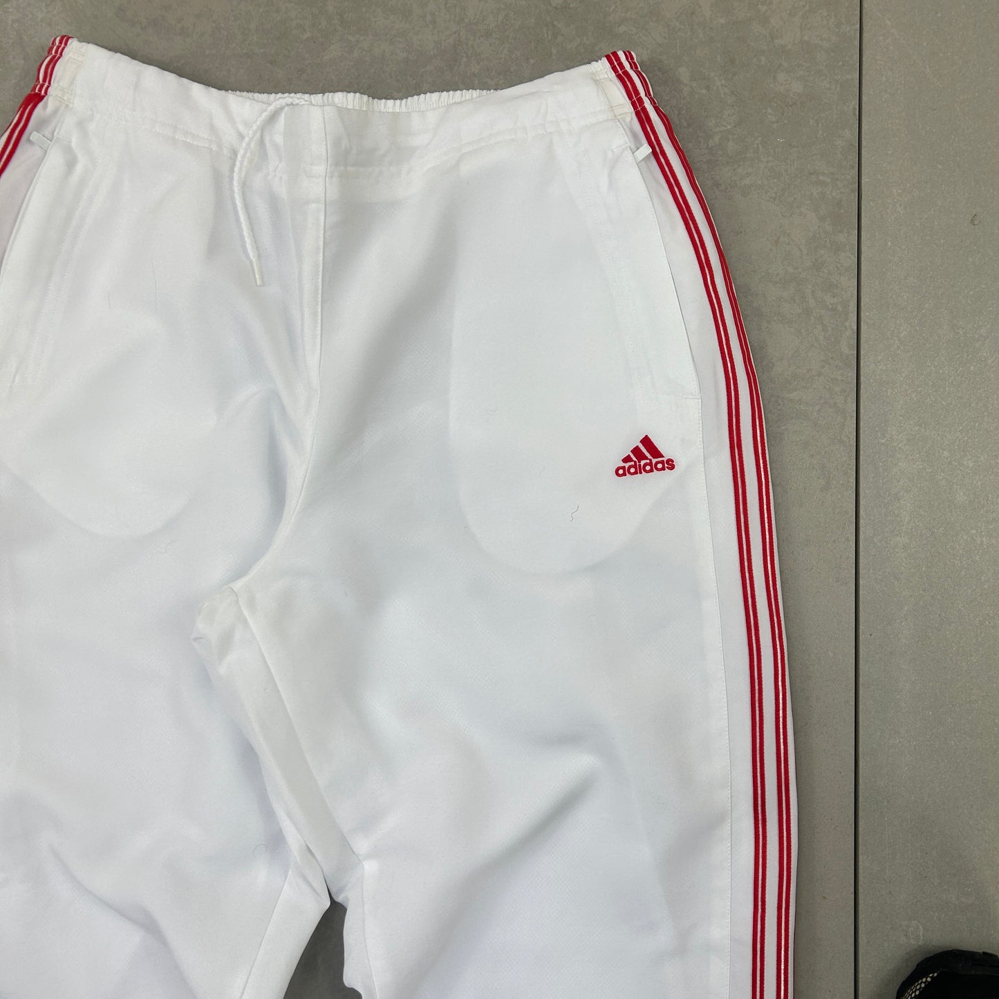 Vintage Adidas White Baggy Tracksuit Sweatpants Track Pants Bottoms - S