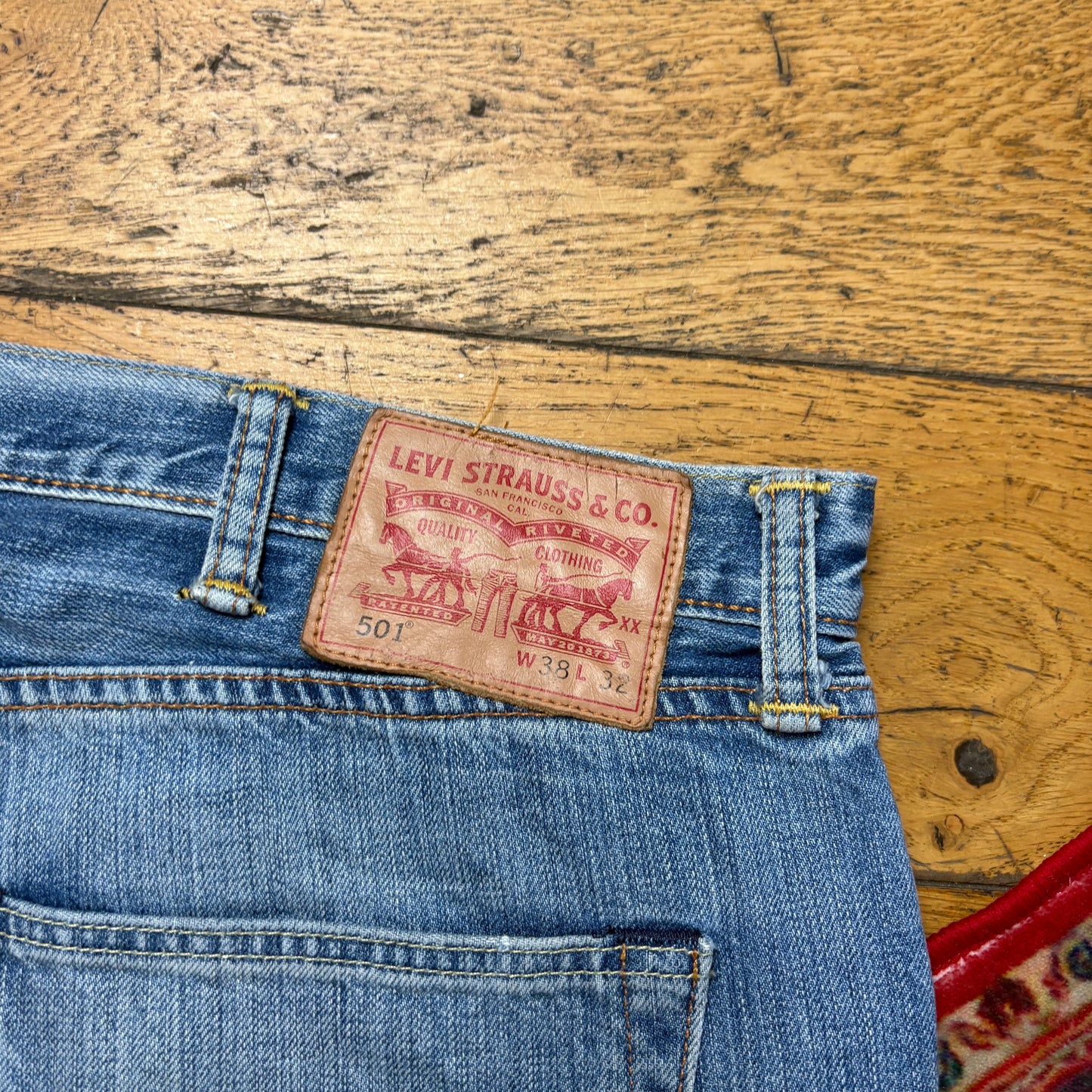 Vintage Levis 501 Straight Blue Denim Jeans - 38R