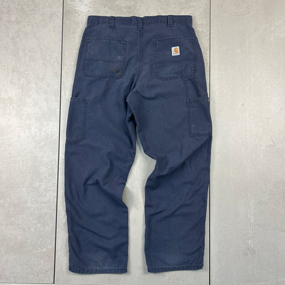 Vintage Carhartt Navy Workwear Carpenter Baggy Trousers - 30