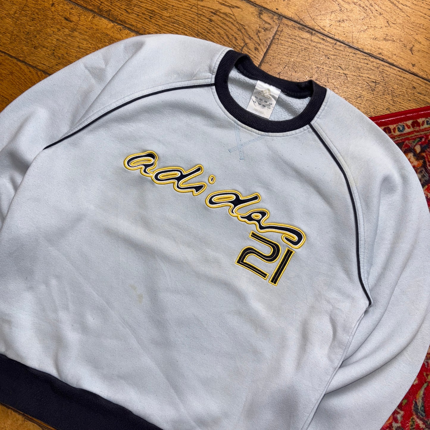 Vintage Adidas Blue Embroidered Sweatshirt - M