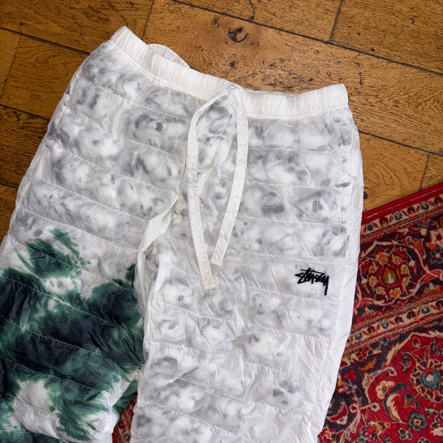 Vintage Stussy X Nike White Puffer Insulated Pant Tracksuit Bottoms Trousers - L
