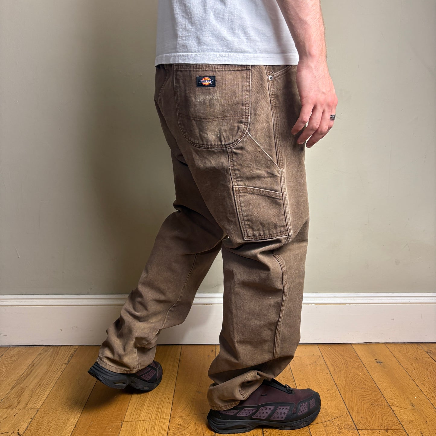 Vintage Dickies Brown Workwear Carpenter Baggy Trousers - 38