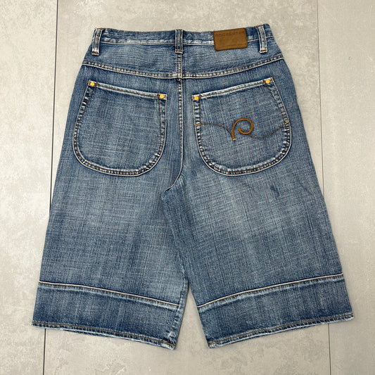 Vintage Rocawear Embroidered Hip Hop Baggy Blue Shorts Jorts - 32