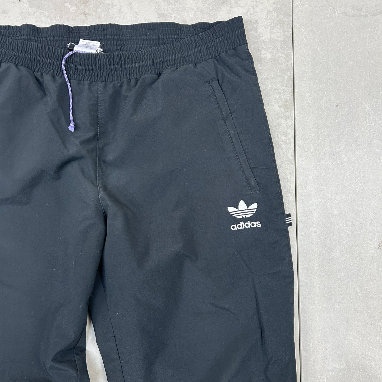 Vintage Adidas Black Baggy Tracksuit Sweatpants Track Pants Bottoms - L