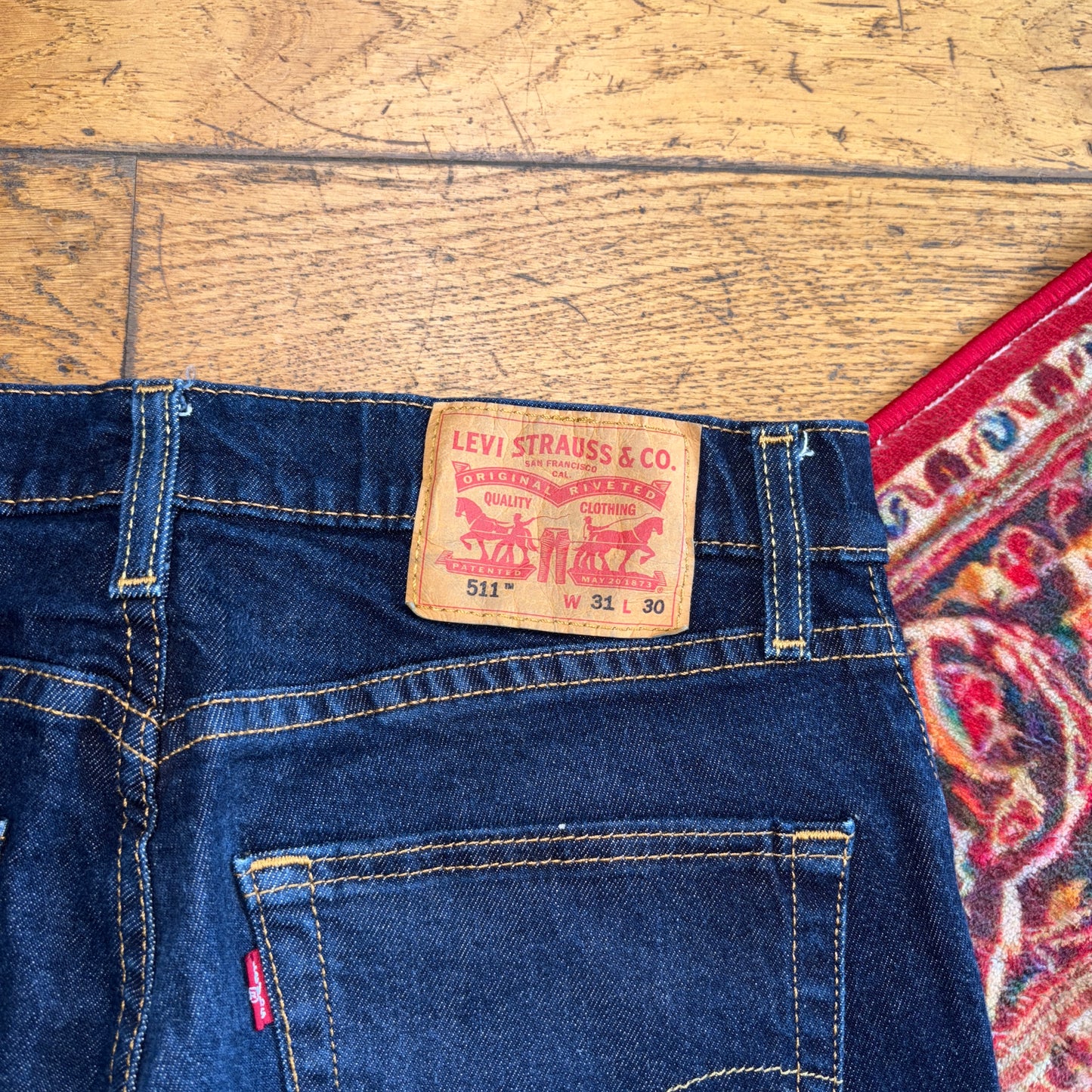 Vintage Levis 511 Slim Dark Blue Denim Shorts - 31