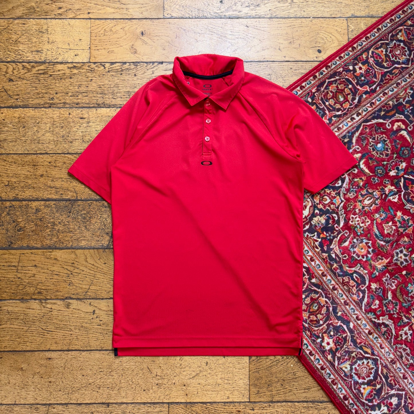 Vintage Red Oakley Embroidered Polo Shirt - S