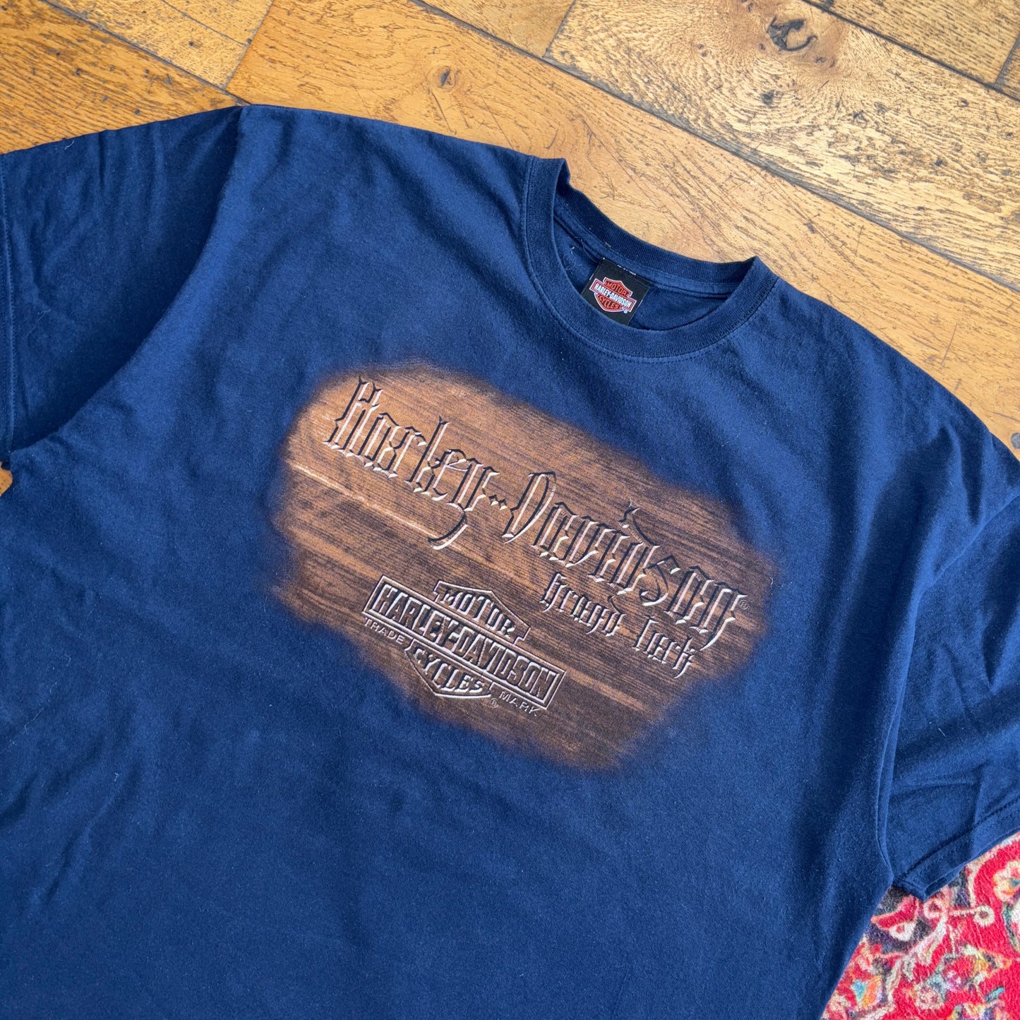 Vintage Harley Davidson Navy Graphic T-Shirt - 2XL