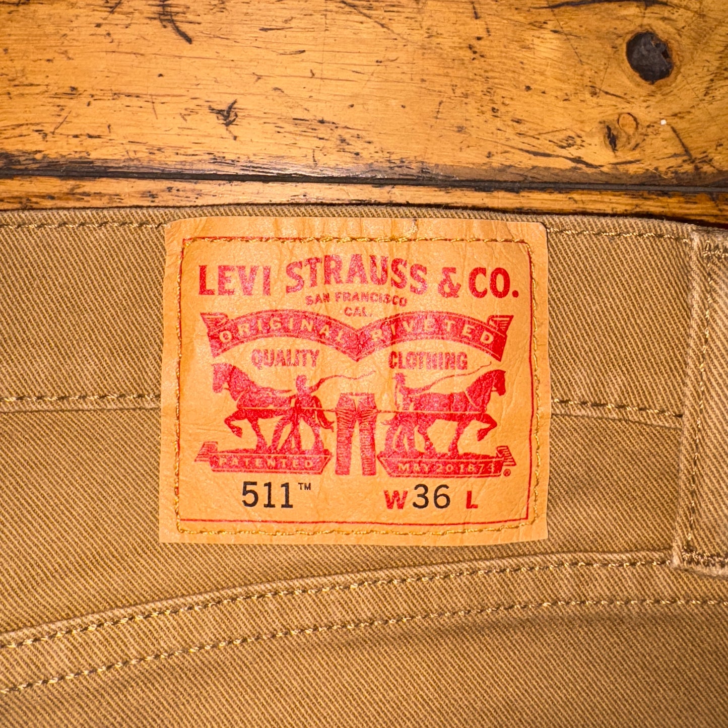 Vintage Levis 511 Slim Brown Denim Shorts - 36